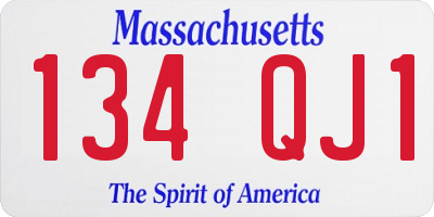 MA license plate 134QJ1