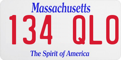 MA license plate 134QL0