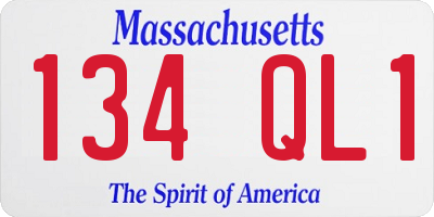 MA license plate 134QL1