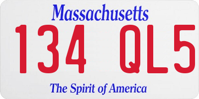 MA license plate 134QL5