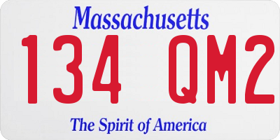 MA license plate 134QM2