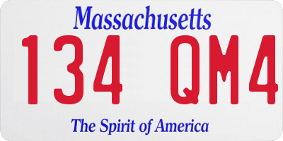 MA license plate 134QM4