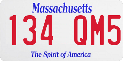 MA license plate 134QM5