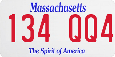 MA license plate 134QQ4