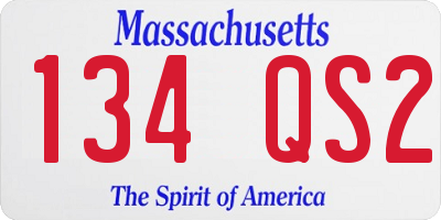 MA license plate 134QS2