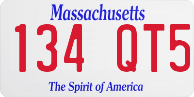 MA license plate 134QT5