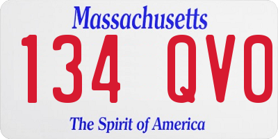 MA license plate 134QV0