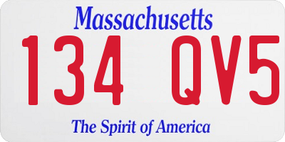 MA license plate 134QV5