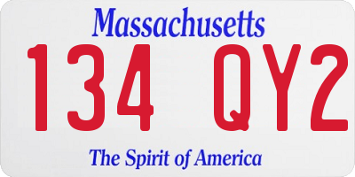 MA license plate 134QY2