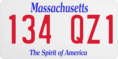 MA license plate 134QZ1