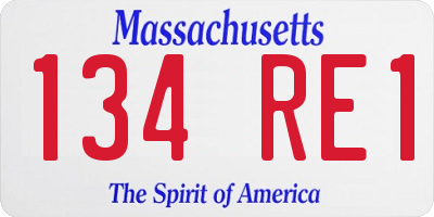MA license plate 134RE1