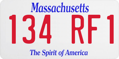 MA license plate 134RF1