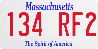 MA license plate 134RF2