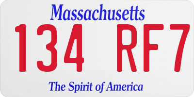 MA license plate 134RF7