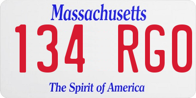 MA license plate 134RG0