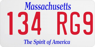 MA license plate 134RG9