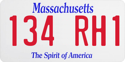 MA license plate 134RH1