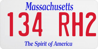 MA license plate 134RH2