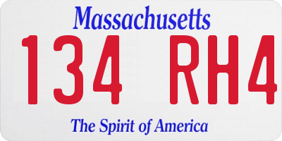 MA license plate 134RH4