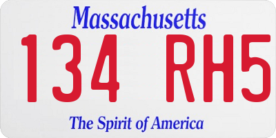 MA license plate 134RH5