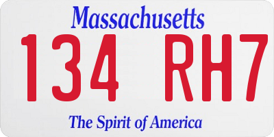 MA license plate 134RH7