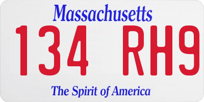 MA license plate 134RH9