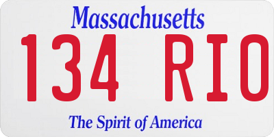 MA license plate 134RI0