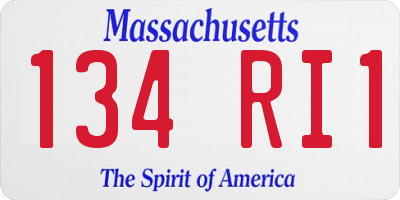 MA license plate 134RI1