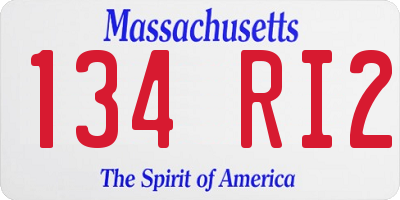 MA license plate 134RI2