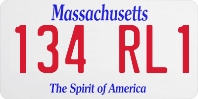 MA license plate 134RL1