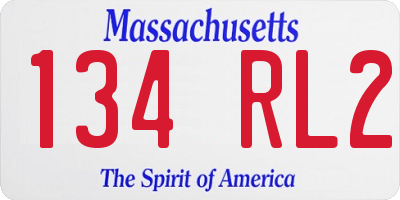 MA license plate 134RL2