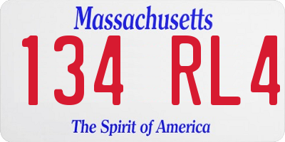 MA license plate 134RL4