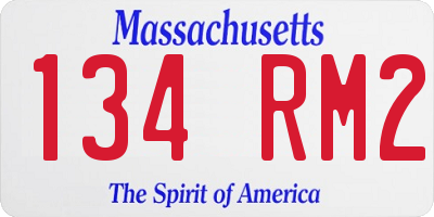MA license plate 134RM2