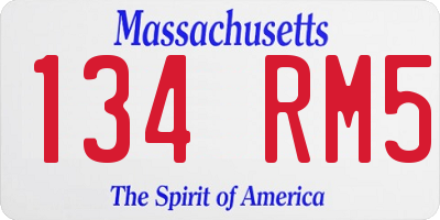 MA license plate 134RM5