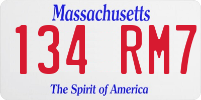 MA license plate 134RM7