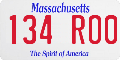 MA license plate 134RO0