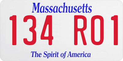 MA license plate 134RO1