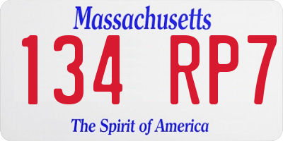 MA license plate 134RP7