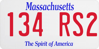 MA license plate 134RS2