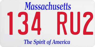 MA license plate 134RU2