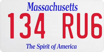 MA license plate 134RU6