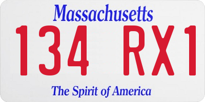 MA license plate 134RX1