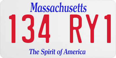 MA license plate 134RY1