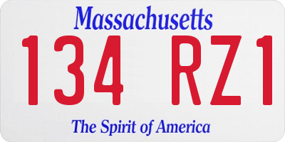 MA license plate 134RZ1