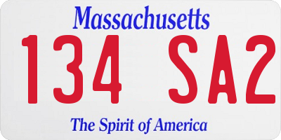 MA license plate 134SA2