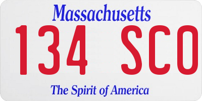 MA license plate 134SC0