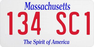 MA license plate 134SC1