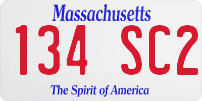 MA license plate 134SC2