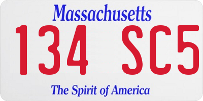 MA license plate 134SC5