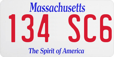 MA license plate 134SC6